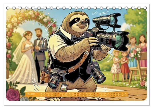 Produktbild: Lustiges Faultier im Beruf - Comic (Tischkalender 2027 DIN A5 quer), CALVENDO Monatskalender