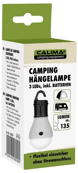 Produktbild: Calima 46058 LED Camping-Leuchte 20lm batteriebetrieben 76g Wei&szlig;, Schwarz