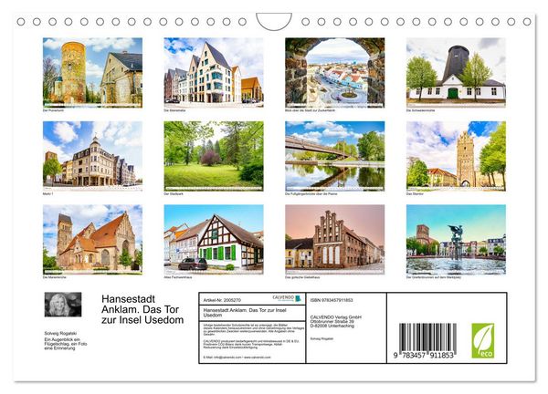 Produktbild: Hansestadt Anklam. Das Tor zur Insel Usedom (Wandkalender 2026 DIN A4 quer), CALVENDO Monatskalender