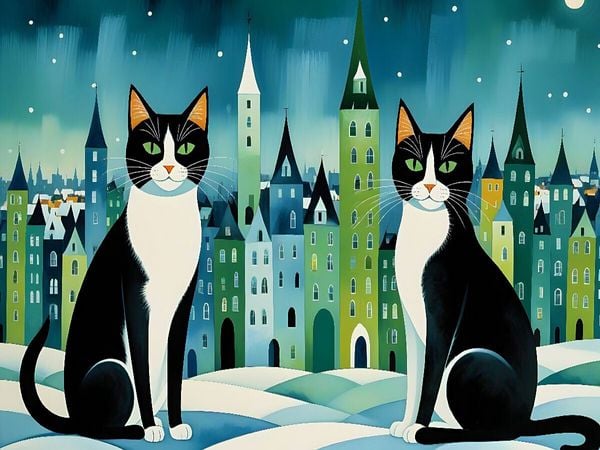 Produktbild: CALVENDO Puzzle Katzen in der Stadt | 1000 Teile Lege-Gr&ouml;&szlig;e 64x48cm Foto-Puzzle f&uuml;r gl&uuml;ckliche Stunden