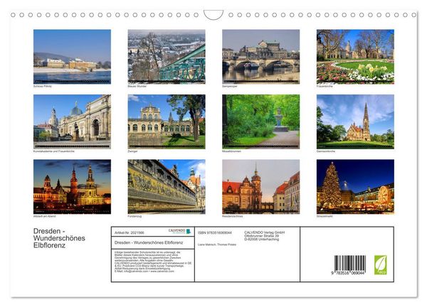 Produktbild: Dresden - Wundersch&ouml;nes Elbflorenz (Wandkalender 2026 DIN A3 quer), CALVENDO Monatskalender
