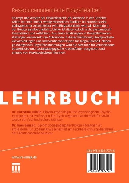 Produktbild: Ressourcenorientierte Biografiearbeit
