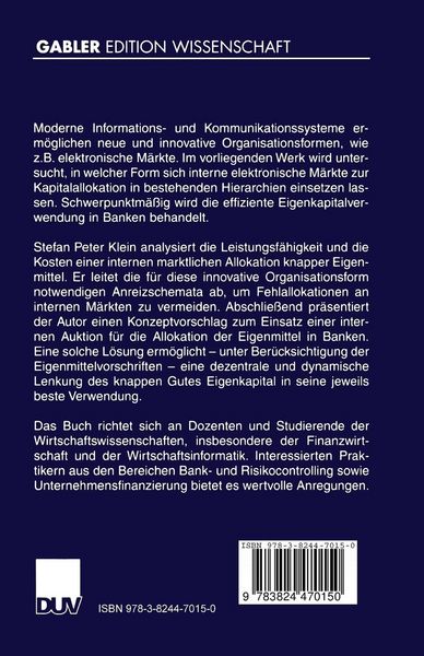 Produktbild: Interne elektronische Kapitalm&auml;rkte in Banken