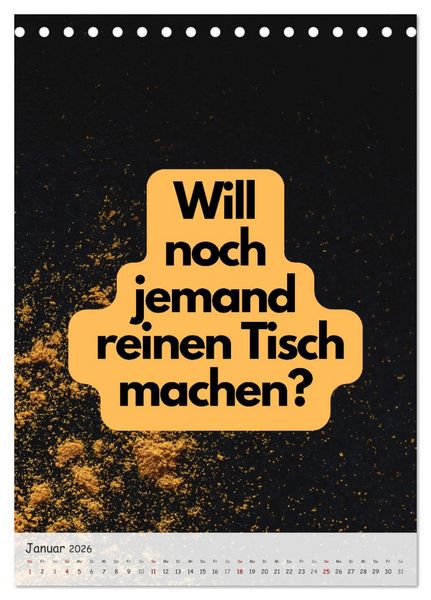 Produktbild: Tanz um den hei&szlig;en Brei! (Tischkalender 2026 DIN A5 hoch), CALVENDO Monatskalender