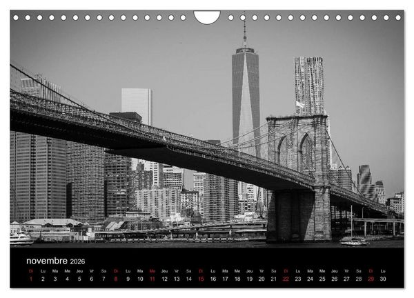 Produktbild: New York en noir et blanc (Calendrier mural 2026 DIN A4 vertical), CALVENDO calendrier mensuel