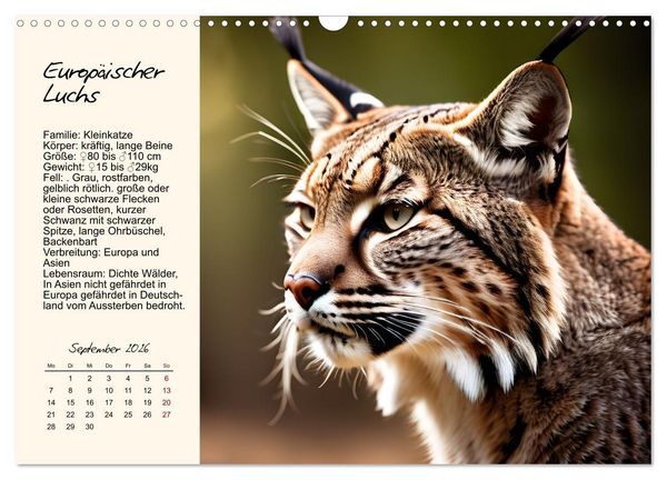 Produktbild: Zw&ouml;lf Raubkatzen im Portrait (Wandkalender 2026 DIN A3 quer), CALVENDO Monatskalender