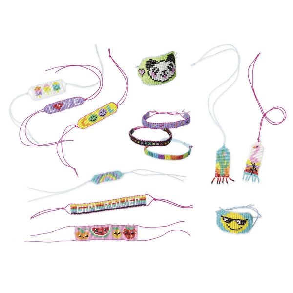 Produktbild: Bastel-Schmuckset f&uuml;r Kinder mit Perlen und Webrahmen (13 Schmuckst&uuml;cke)