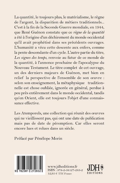 Produktbild: Le R&egrave;gne de la Quantit&eacute; et les Signes des Temps - &eacute;dition 2022 - Pr&eacute;face par P&eacute;n&eacute;lope Morin