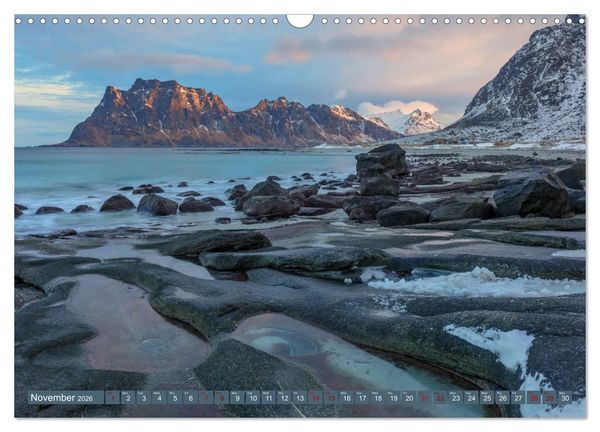 Produktbild: Lofoten, Norway's untamed beauty in Winter (Wall Calendar 2026 DIN A3 landscape), CALVENDO 12 Month Wall Calendar