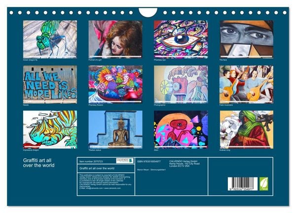 Produktbild: Graffiti art all over the world (Wall Calendar 2026 DIN A4 landscape), CALVENDO 12 Month Wall Calendar