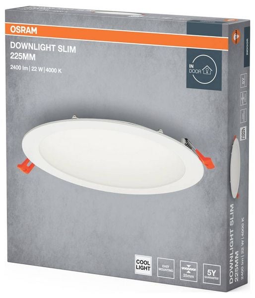 Produktbild: OSRAM HOMELIGHTING 4099854445248 Downlight Slim 225mm 22W 4000K LED-Deckenleuchte 22.00 W Wei&szlig;