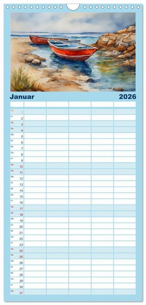 Produktbild: Familienplaner 2026 - Facetten des Meeres mit 5 Spalten (Wandkalender, 21 x 45 cm) CALVENDO