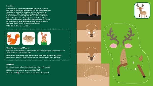 Produktbild: Das Verbastelposter-Buch f&uuml;r die Allerkleinsten. Schneiden und Kleben. Ein Tag im Wald. Mit Mega-Riesenposter