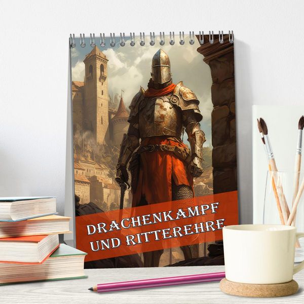 Produktbild: Drachenkampf und Ritterehre (Tischkalender 2026 DIN A5 hoch), CALVENDO Monatskalender