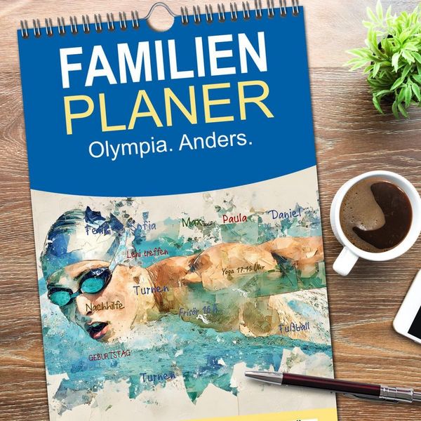 Produktbild: Familienplaner 2026 - Olympia. Anders. mit 5 Spalten (Wandkalender, 21 x 45 cm) CALVENDO