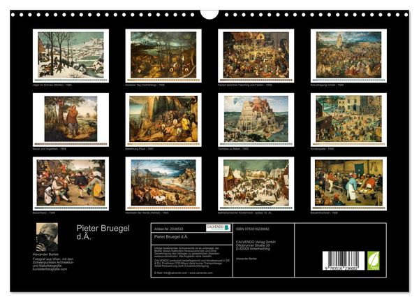 Produktbild: Pieter Bruegel d.&Auml;. (Wandkalender 2026 DIN A3 quer), CALVENDO Monatskalender
