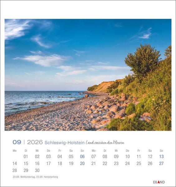 Produktbild: Schleswig-Holstein Postkartenkalender 2026 - Land zwischen den Meeren