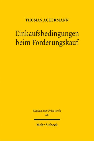 Produktbild: Einkaufsbedingungen beim Forderungskauf