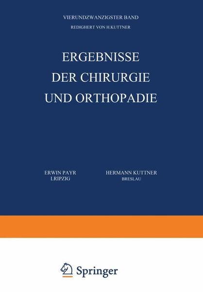 Produktbild: Ergebnisse der Chirurgie und Orthop&auml;die