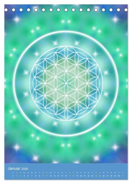 Produktbild: Blume des Lebens - Harmonie durch Symbolkraft (Tischkalender 2026 DIN A5 hoch), CALVENDO Monatskalender
