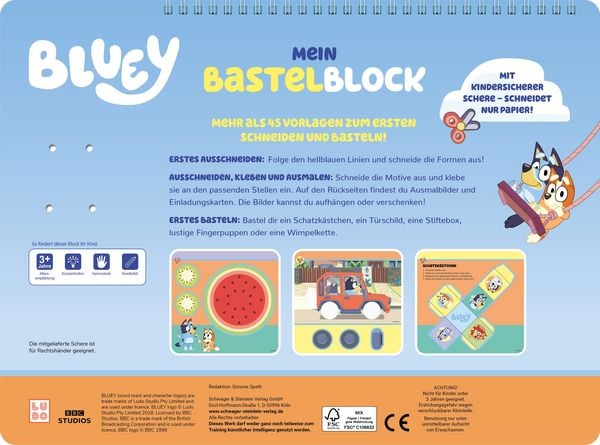 Produktbild: Bluey Mein Bastelblock mit kindersicherer Schere