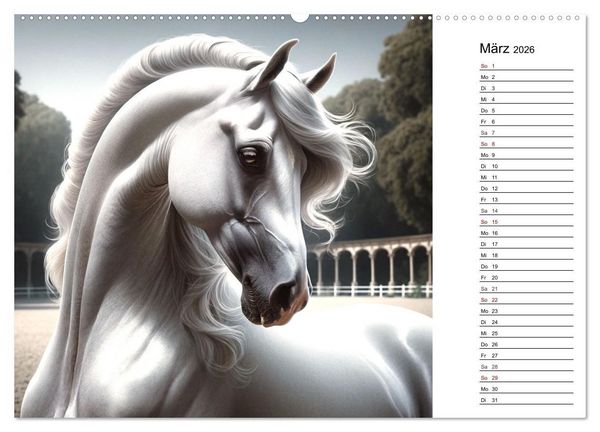 Produktbild: Pferde - die Sch&ouml;nheit edler Pferderassen (hochwertiger Premium Wandkalender 2026 DIN A2 quer), Kunstdruck in Hochglanz