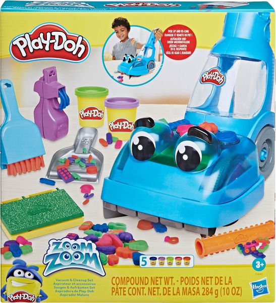 Hasbro F36425L0 - Play-Doh, Saugen und Aufräumen Set mit 5 Farben und Zubehör, Knete-Spielset