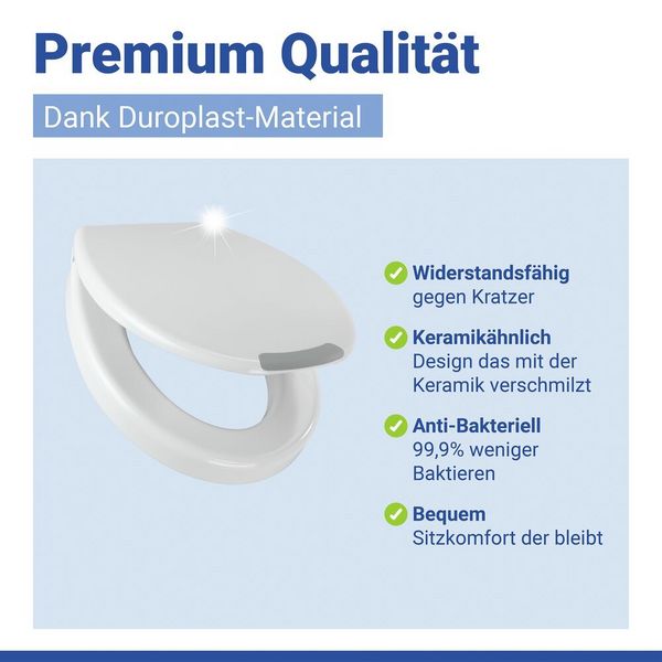 Produktbild: WC Sitz Mod. Secura Comfort, mit 5 cm Sitzerh&ouml;hung, belastbar bis 200 kg