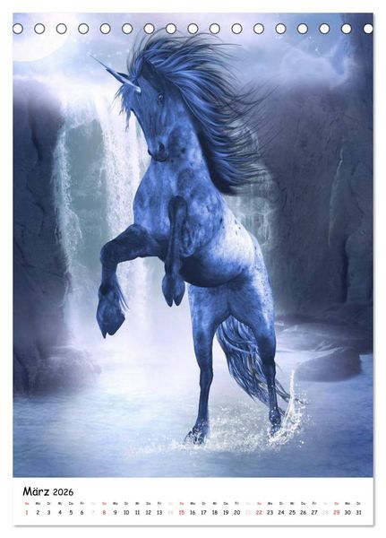 Produktbild: Einhorn und Pegasus (Tischkalender 2026 DIN A5 hoch), CALVENDO Monatskalender