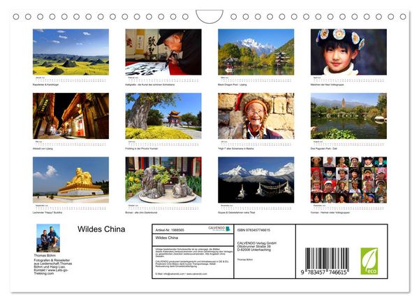 Produktbild: Wildes China (Wandkalender 2026 DIN A4 quer), CALVENDO Monatskalender