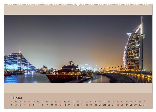 Produktbild: Impressions of Dubai 2026 (Wandkalender 2026 DIN A2 quer), CALVENDO Monatskalender