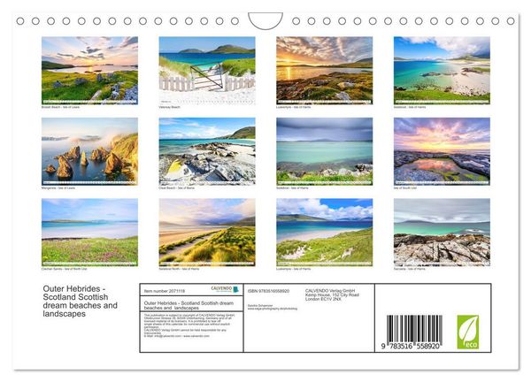 Produktbild: Outer Hebrides - Scotland Scottish dream beaches and landscapes (Wall Calendar 2026 DIN A4 landscape), CALVENDO 12 Month Wall Calendar