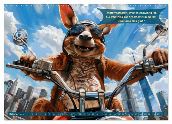 Produktbild: Tierisch lustige Motorradfahrer (hochwertiger Premium Wandkalender 2026 DIN A2 quer), Kunstdruck in Hochglanz