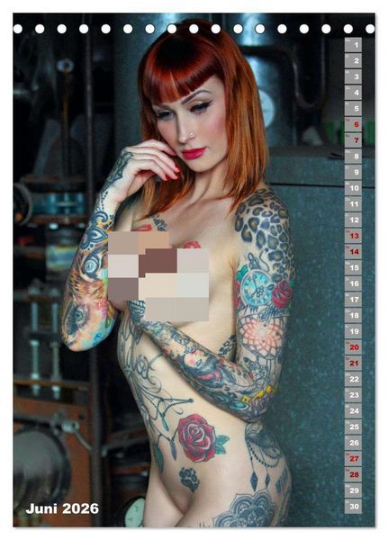 Produktbild: Beauty Tattoo Girls (Tischkalender 2026 DIN A5 hoch), CALVENDO Monatskalender