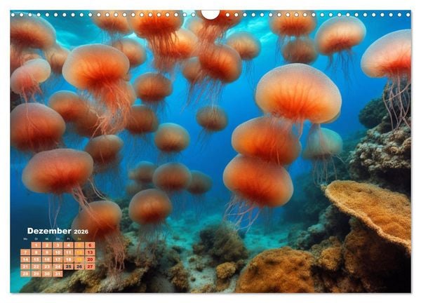 Produktbild: Tief unten im Meer Unterwasser Fantasy (Wandkalender 2026 DIN A3 quer), CALVENDO Monatskalender