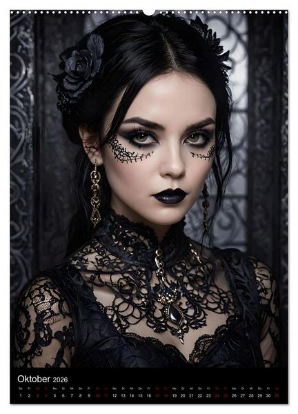 Produktbild: Gothic beauties - Sch&ouml;nheiten der Nacht (hochwertiger Premium Wandkalender 2026 DIN A2 hoch), Kunstdruck in Hochglanz