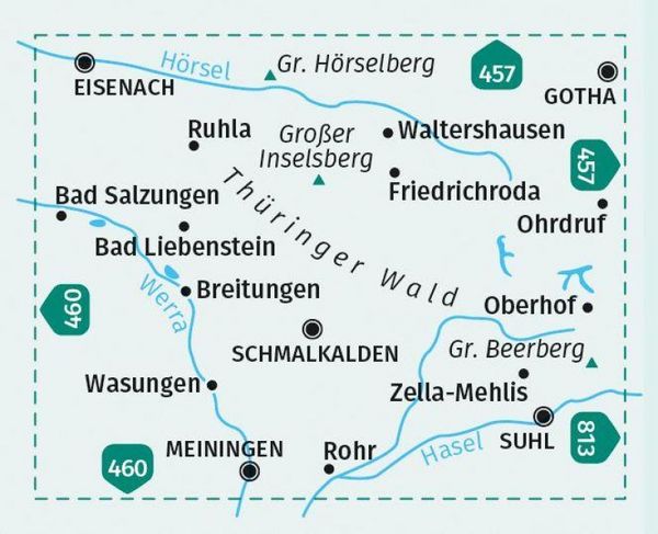 Produktbild: KOMPASS Wanderkarte 812 Westlicher Naturpark Th&uuml;ringer Wald 1:50.000