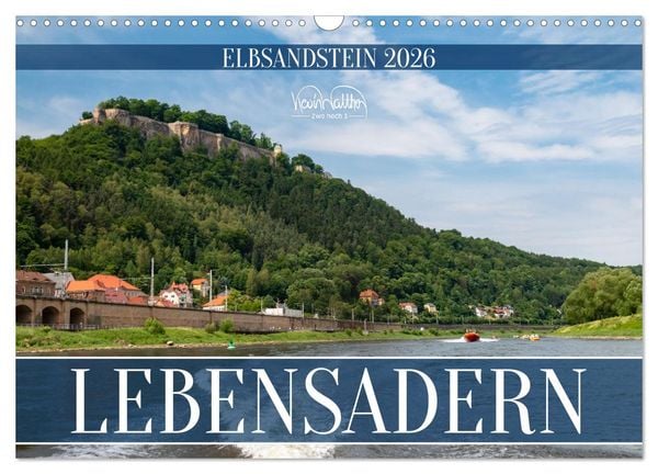 Lebensadern - Elbsandstein (Wandkalender 2026 DIN A3 quer), CALVENDO Monatskalender
