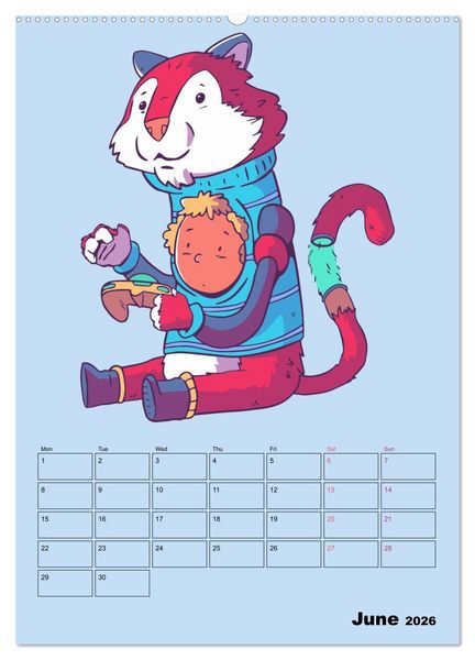 Produktbild: Funny Gamer Animals (High Quality Premium Wall Calendar 2026 DIN A2 portrait),CALVENDO 12 Month Wall Calendar
