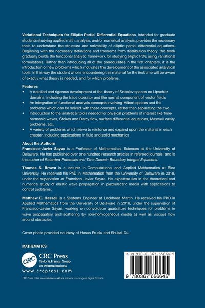 Produktbild: Variational Techniques for Elliptic Partial Differential Equations