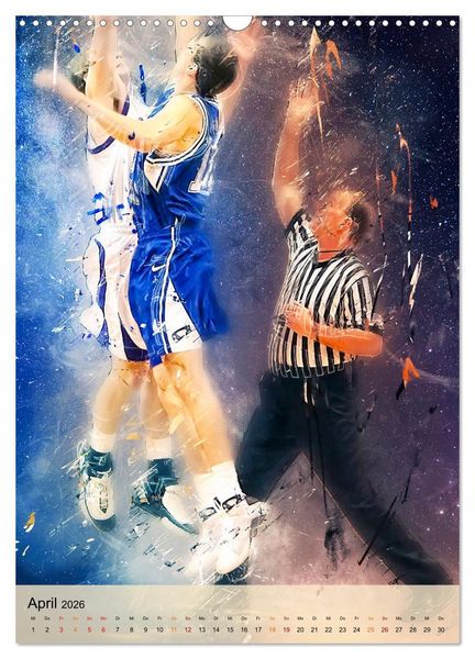 Produktbild: Basketball spektakul&auml;r (Wandkalender 2026 DIN A3 hoch), CALVENDO Monatskalender