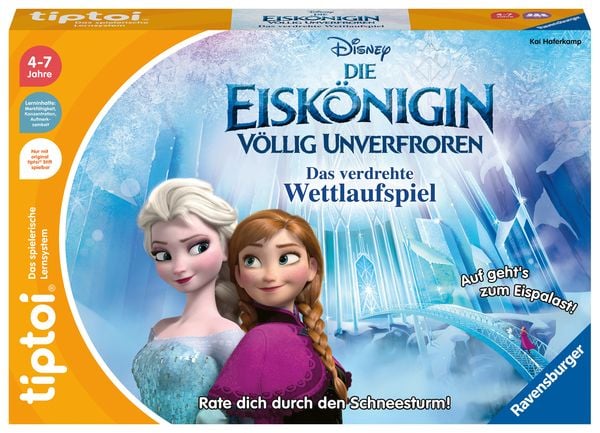 Ravensburger 00116 - tiptoi® Disney Die Eiskönigin - Völlig Unverfroren: Das verdrehte Wettlaufspiel, Quiz-Spiel