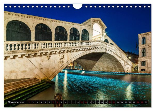 Produktbild: Venedig - Pal&auml;ste, Br&uuml;cken und Kan&auml;le (Wandkalender 2026 DIN A4 quer), CALVENDO Monatskalender