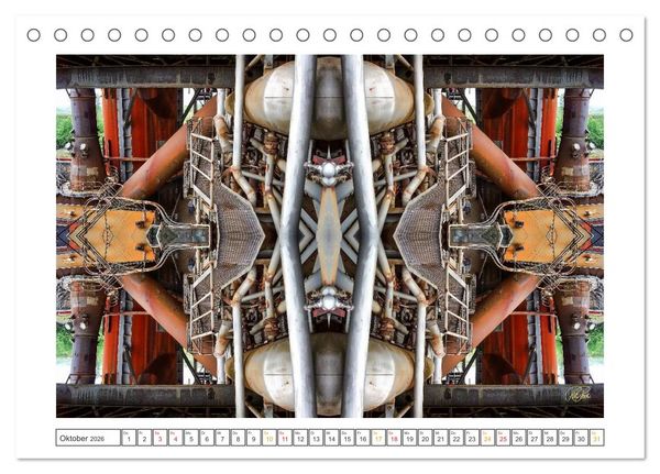 Produktbild: Faszination Spiegelung - Industrie und Technik (Tischkalender 2026 DIN A5 quer), CALVENDO Monatskalender
