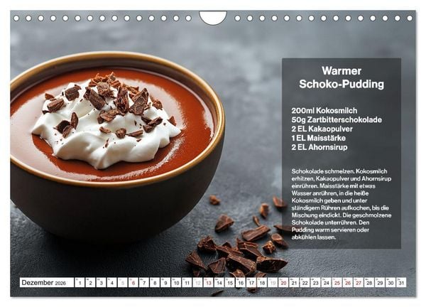 Produktbild: Veganes Soulfood - Leichte vegan Rezepte f&uuml;r jeden Monat (Wandkalender 2026 DIN A4 quer), CALVENDO Monatskalender