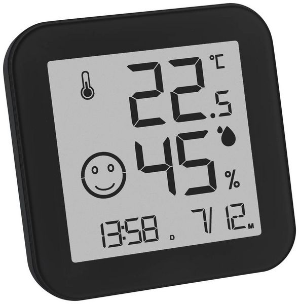 Produktbild: TFA Dostmann BLACK & WHITE Thermo-/Hygrometer Schwarz 30.5054.01
