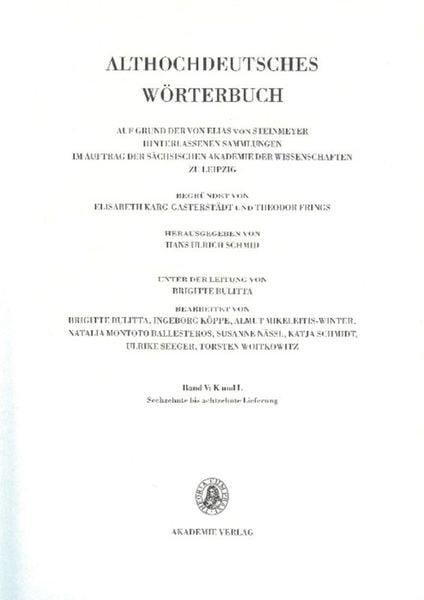 Produktbild: Althochdeutsches W&ouml;rterbuch / Band V: K-L, 16.-18. Lieferung (loscon bis lyuzilun)