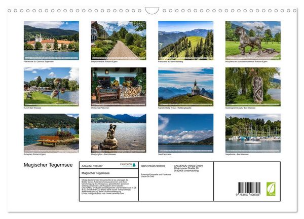 Produktbild: Magischer Tegernsee (Wandkalender 2026 DIN A3 quer), CALVENDO Monatskalender