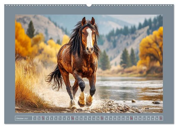 Produktbild: Mustangs. Pferde in ihrer wildesten Sch&ouml;nheit (hochwertiger Premium Wandkalender 2027 DIN A2 quer), Kunstdruck in Hochglanz