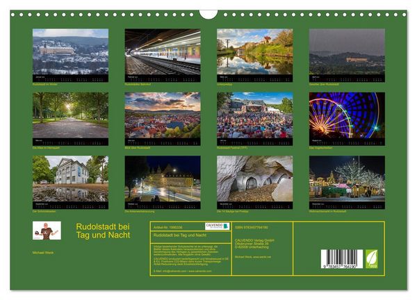 Produktbild: Rudolstadt bei Tag und Nacht (Wandkalender 2026 DIN A3 quer), CALVENDO Monatskalender